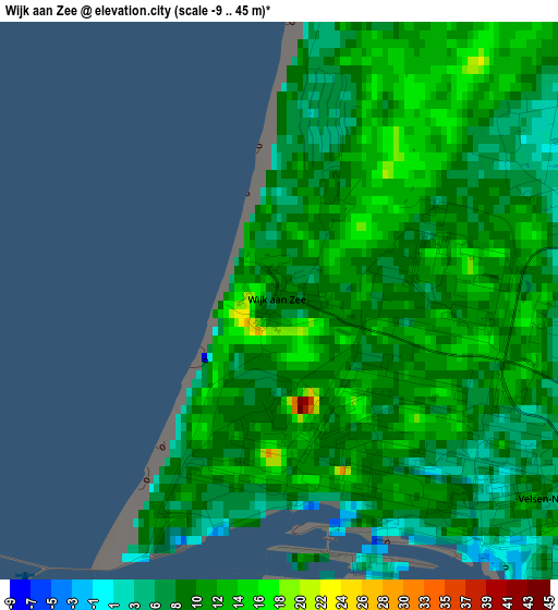 Wijk aan Zee elevation map