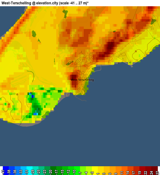 West-Terschelling elevation map