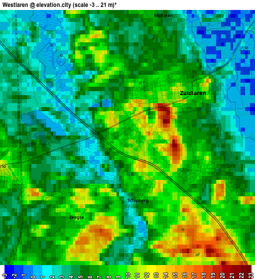 Westlaren elevation map