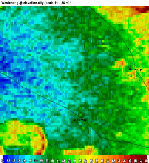 Westeneng elevation map