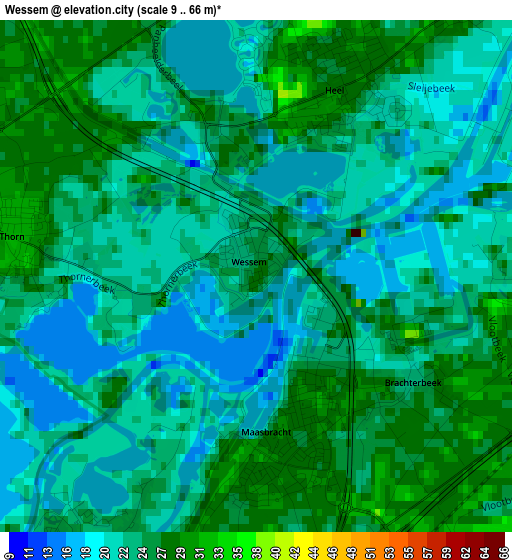 Wessem elevation map