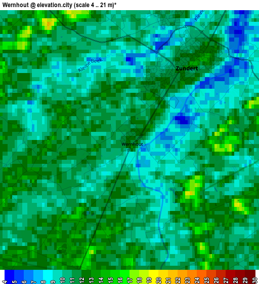 Wernhout elevation map