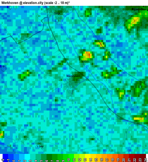 Werkhoven elevation map