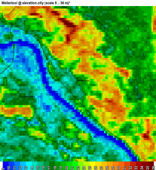 Wellerlooi elevation map