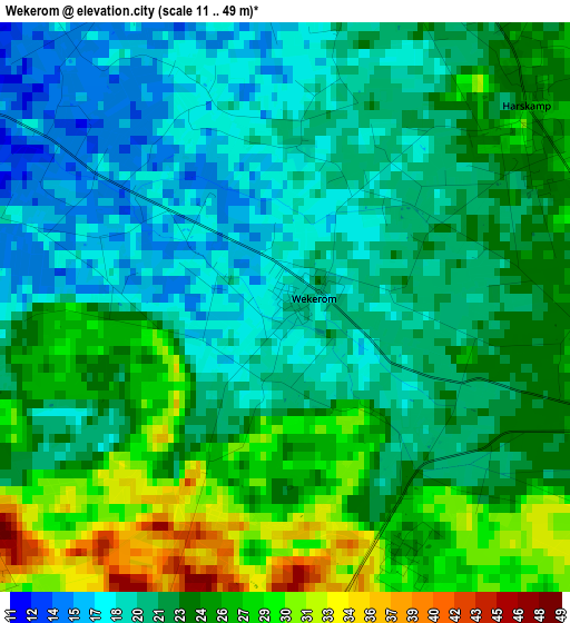 Wekerom elevation map