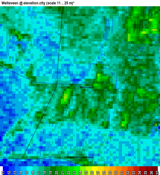 Weiteveen elevation map