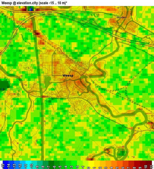 Weesp elevation map