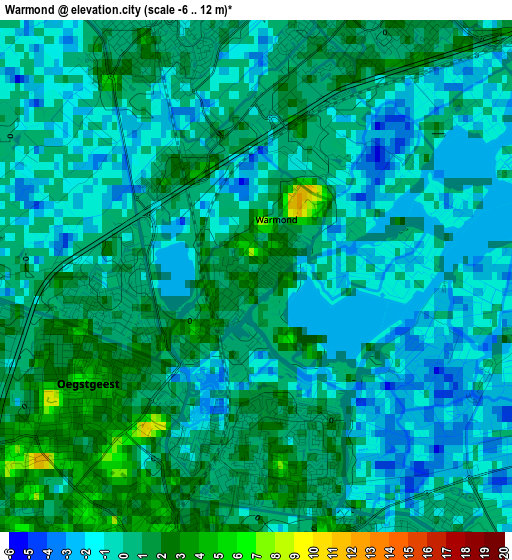 Warmond elevation map