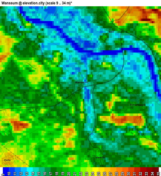 Wanssum elevation map