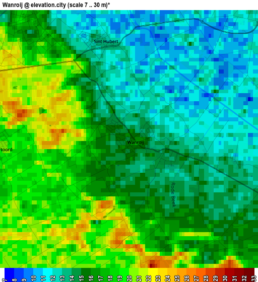 Wanroij elevation map