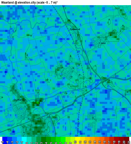 Waarland elevation map