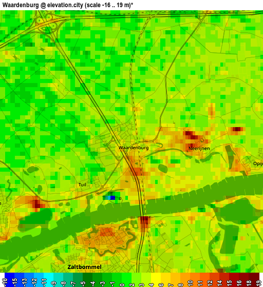 Waardenburg elevation map