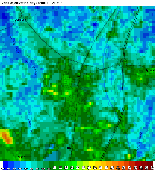 Vries elevation map