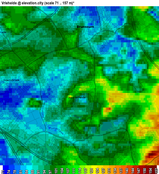 Vrieheide elevation map