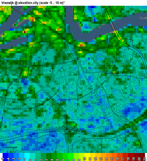 Vreewijk elevation map