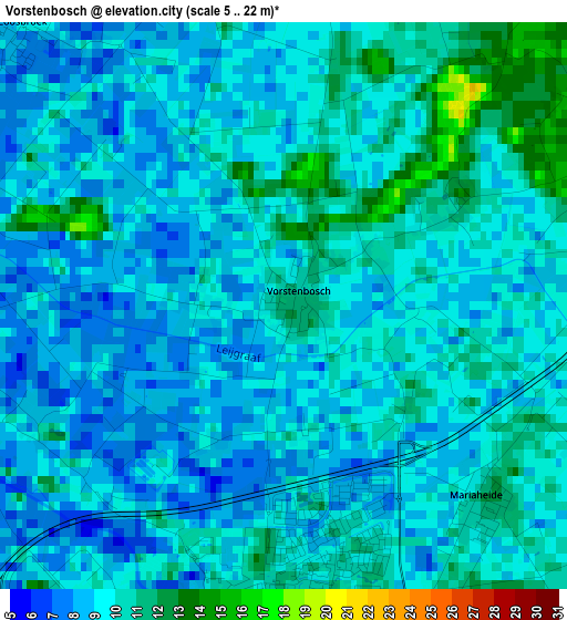 Vorstenbosch elevation map