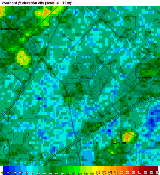 Voorhout elevation map