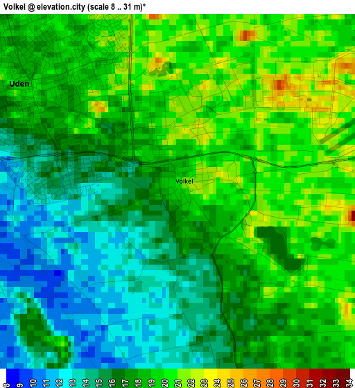 Volkel elevation map