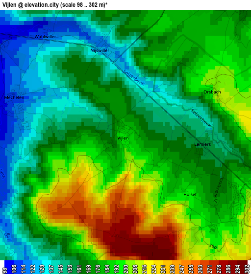 Vijlen elevation map