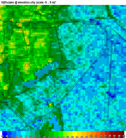 Vijfhuizen elevation map