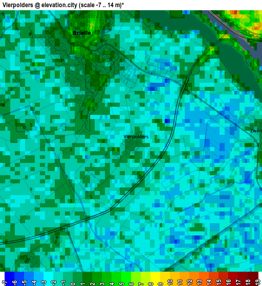 Vierpolders elevation map