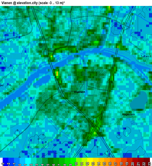 Vianen elevation map