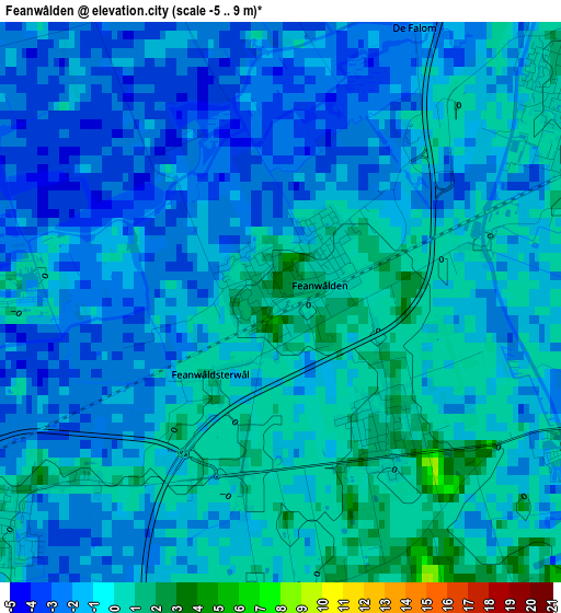 Feanwâlden elevation map