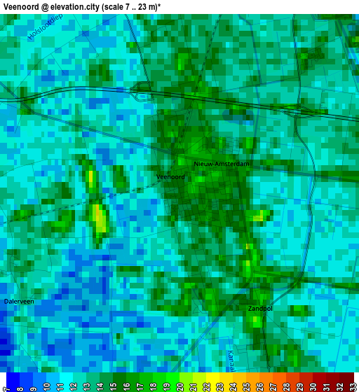 Veenoord elevation map