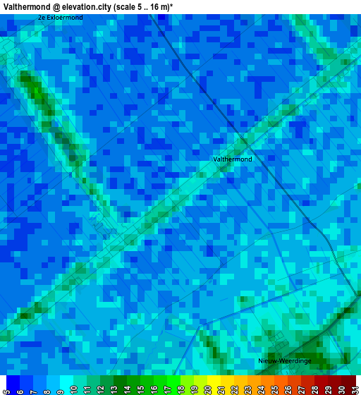 Valthermond elevation map