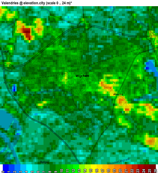 Valendries elevation map