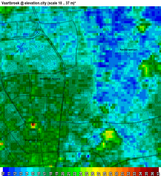 Vaartbroek elevation map