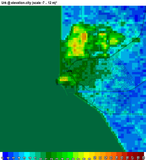 Urk elevation map