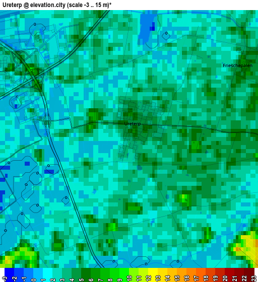 Ureterp elevation map