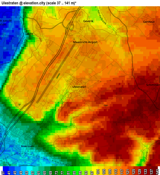 Ulestraten elevation map