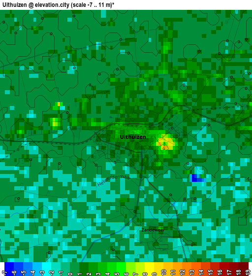 Uithuizen elevation map