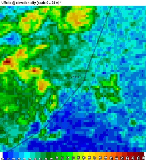 Uffelte elevation map