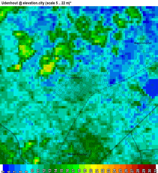 Udenhout elevation map