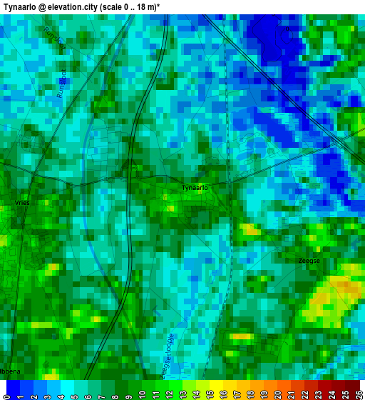 Tynaarlo elevation map