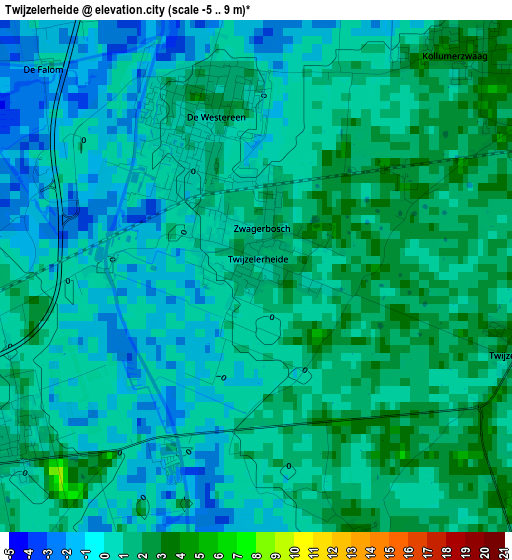 Twijzelerheide elevation map