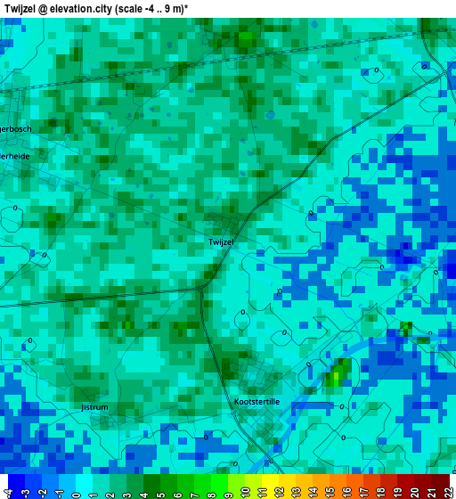 Twijzel elevation map