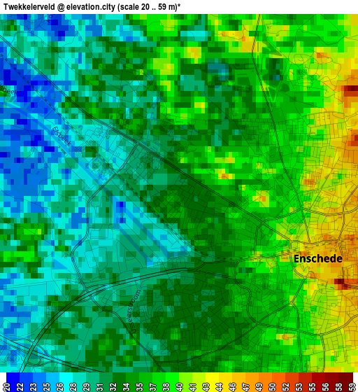 Twekkelerveld elevation map