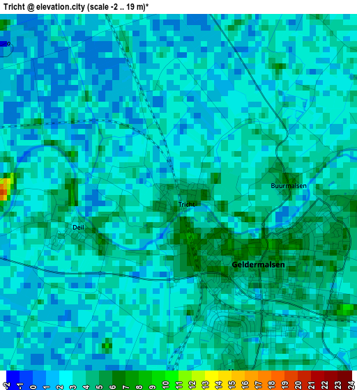 Tricht elevation map