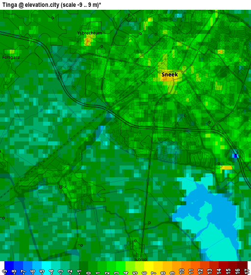 Tinga elevation map