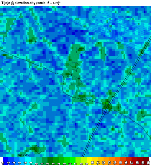 Tijnje elevation map