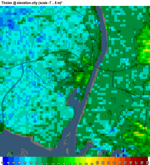 Tholen elevation map