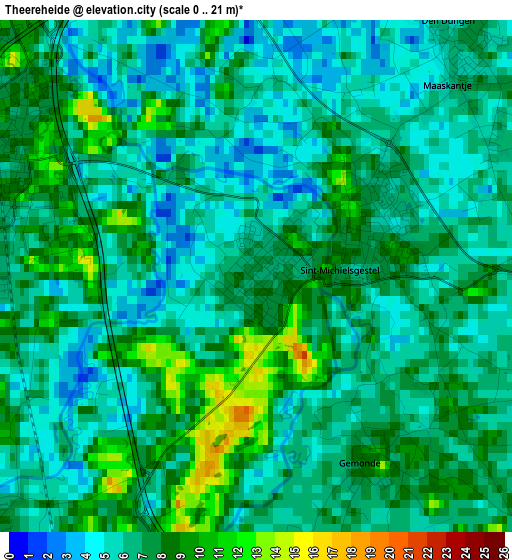 Theereheide elevation map