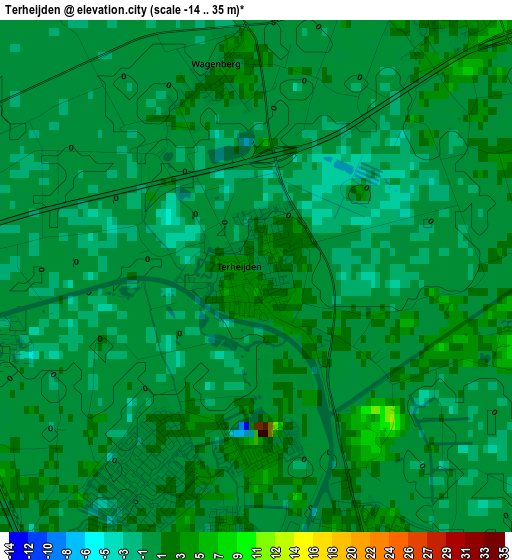 Terheijden elevation map