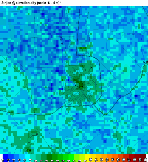 Strijen elevation map