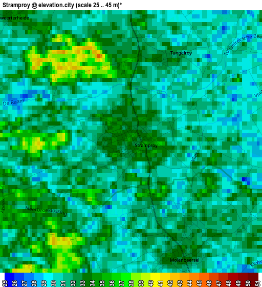 Stramproy elevation map