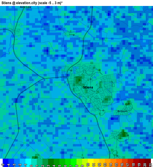 Stiens elevation map